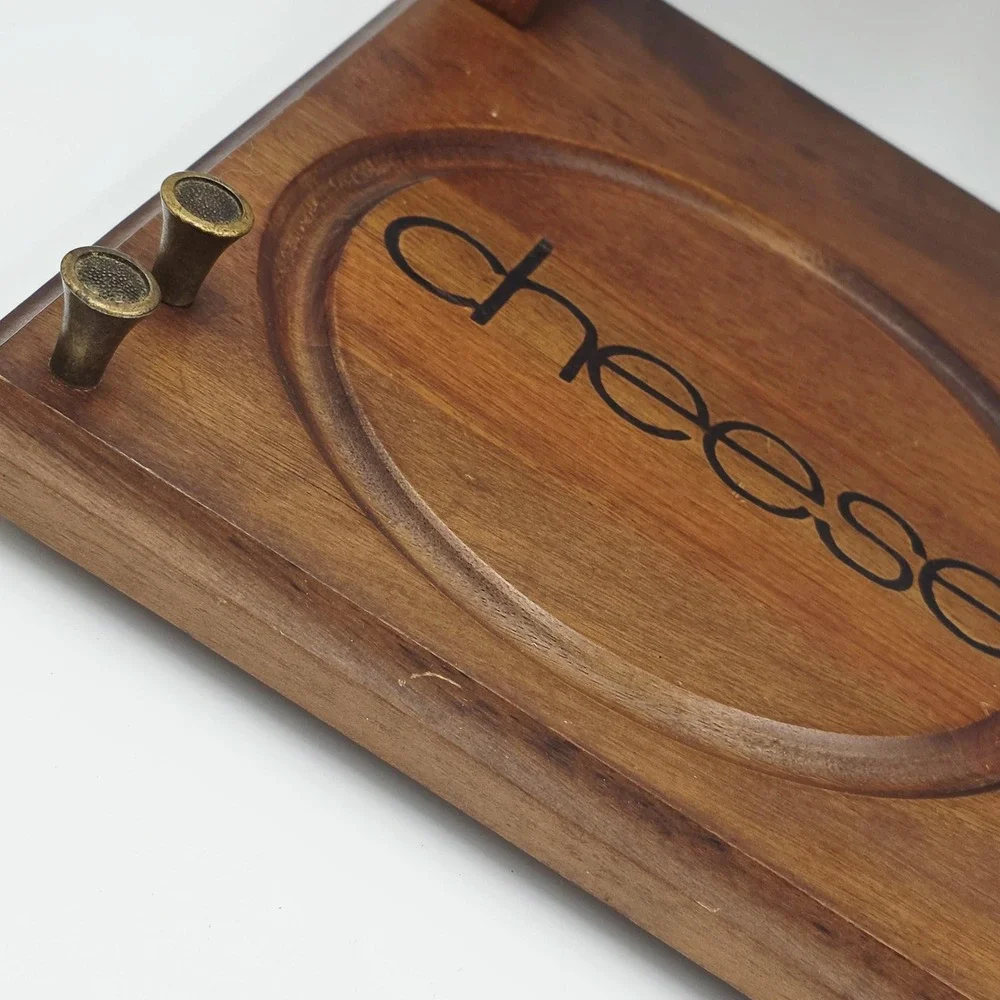 Vintage Bar‎ Serving Tray Station Wooden Mid-Century Modern 1970's